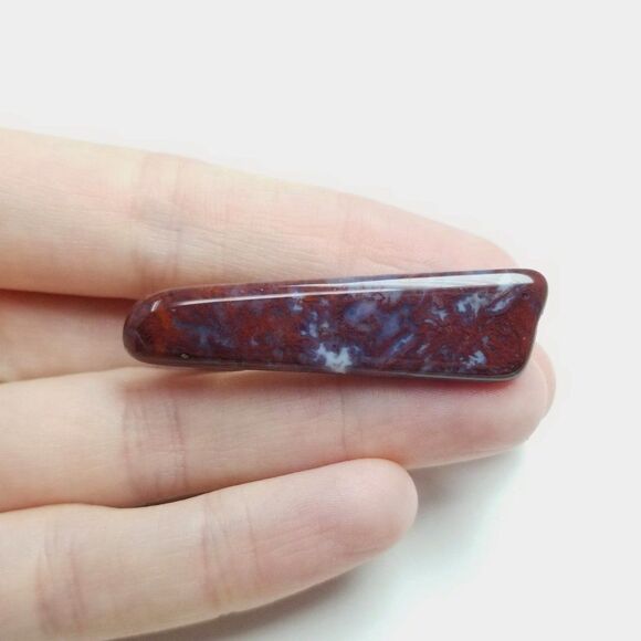 Vintage Red Stone Tie Clip, Polished Unique Shape, Estate - Picture 1 of 5